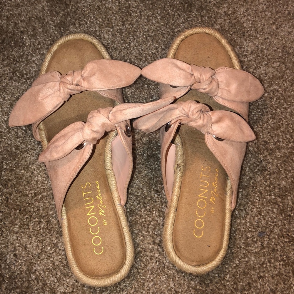 Coconuts Pink Bow Slides